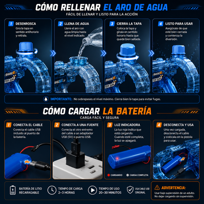 HydraX™  Pistola de Agua Automatica