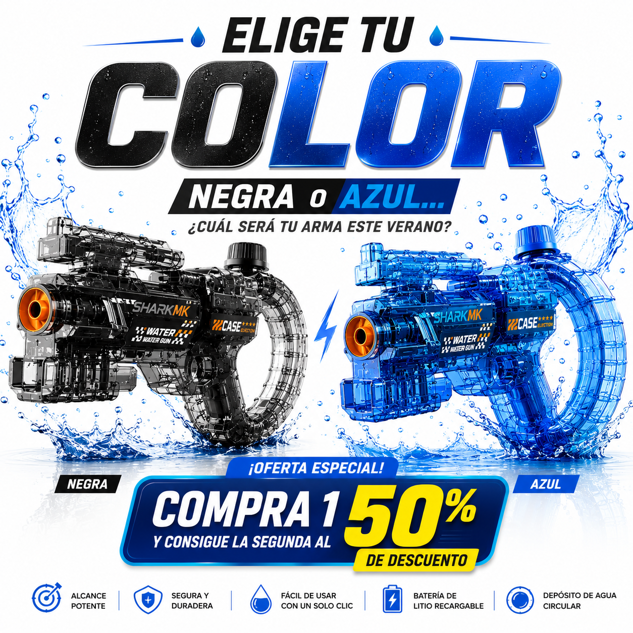 HydraX™  Pistola de Agua Automatica